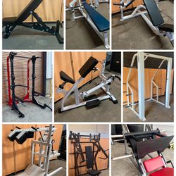 Gym Fitness Dumbbell Olympic Weight Plate Bar Power Squat Rack Bench Extension Chest Rower Rogue Treadmill Bike Functional Trainer Bumpers