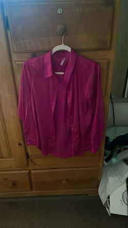 Hot Pink Silk Blouse Size Large