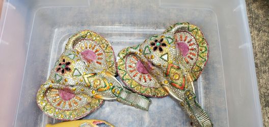 Decorative Embellished Hand Mirrors Set of 2