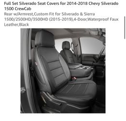Chevy Silverado Full Set Seat Covers Black