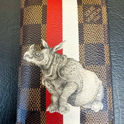 Louis Vuitton Chapman Brothers Rhino Brown Damier Ebene Pocket Organizer de Poche Card Case 2017