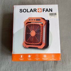 Like New*👉🏻Portable Solar Fan 26’800mAh Rechargable Detachable Solar Panel Power-bank Orange (Silver Lake)