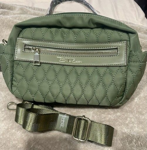 Bella Russo Quilted 8.7” Crossbody Bag Sage Green New With Tags