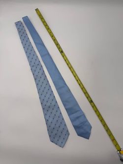 2 Men’s Light Blue Neck Ties Geometric Pattern Formal Business Lot