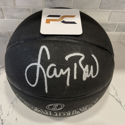Larry Bird Autographed Black Spalding Basketball Boston Celtics Signed COA