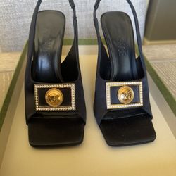 Versace Black/Gold Heels 
