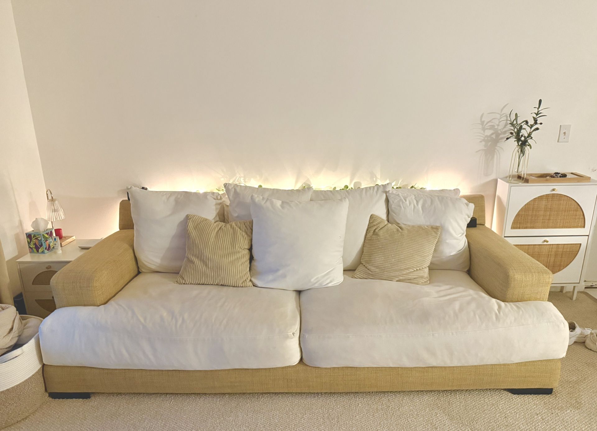 Beige & White Couch 