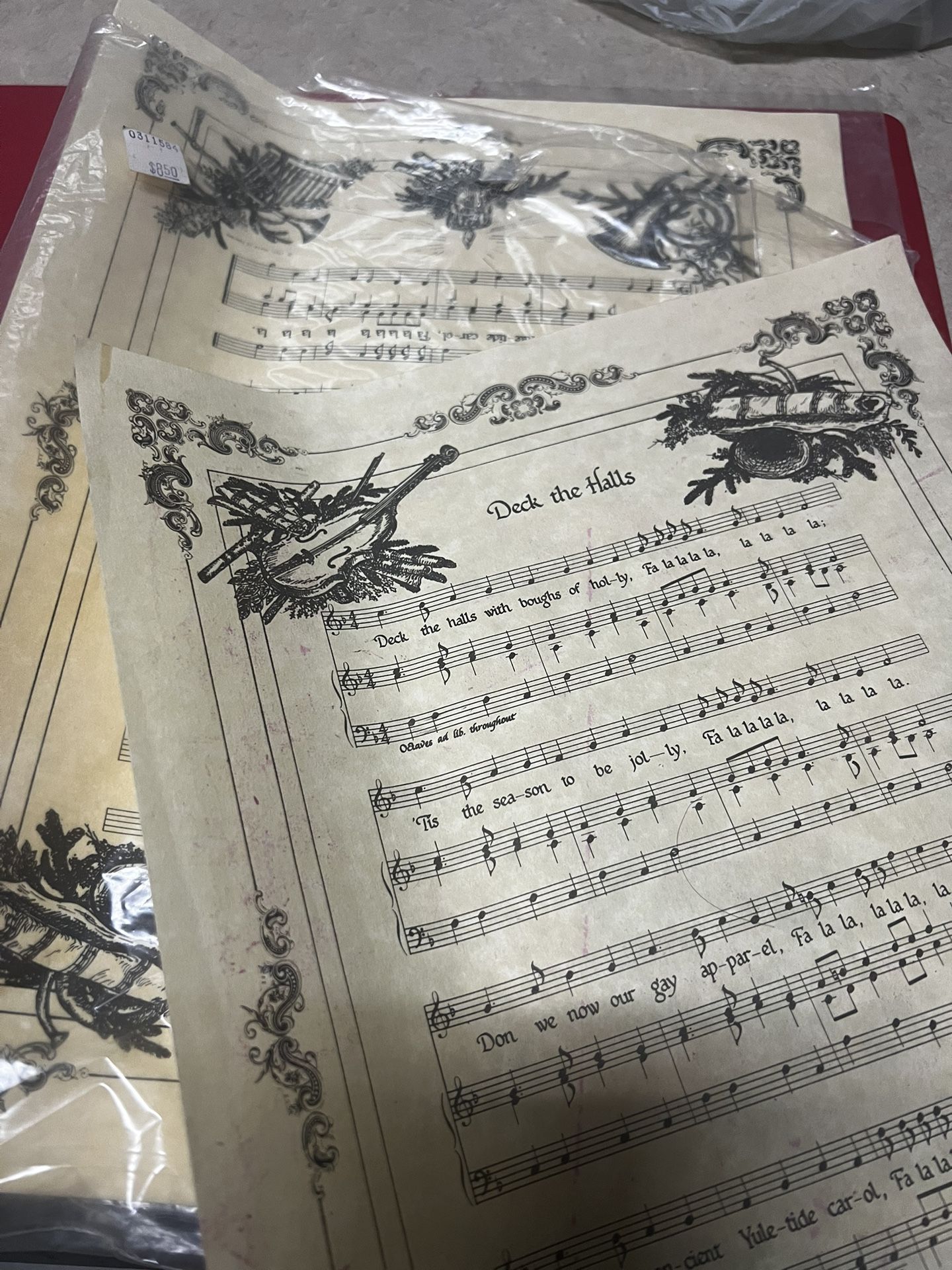 50 Year Old Vintage Christmas Caroling Physical Paper Sheets