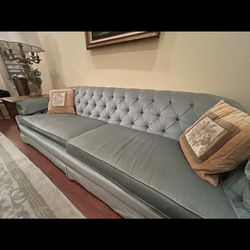 1960s periwinkle blue sofa 
