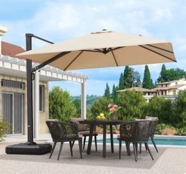 [PURPLE LEAF] 10 x 10 Cantilever Umbrella Standard, Beige - W4N9