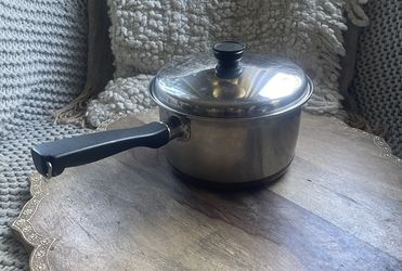 Vtg Sears Maid of Honor Copper Bottom Stainless Saucepan Pot Orig Lid 762-10