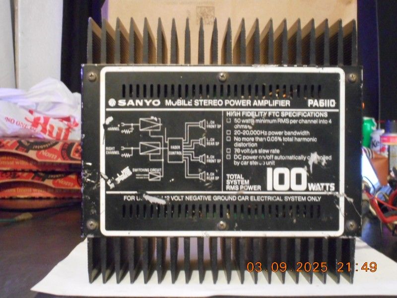 SANYO PA6110 POWER AMPLIFIER 2 CHANNEL STEREO 