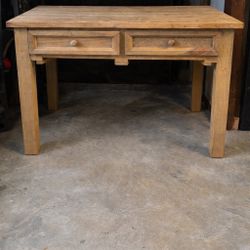 Rustic Solid Wood Console Table / Desk – 40” W x 30” D (2 drawers)