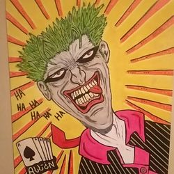 20 X 20 Hand Painted Canvas Joker Art