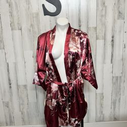 Floral Silk Robe 