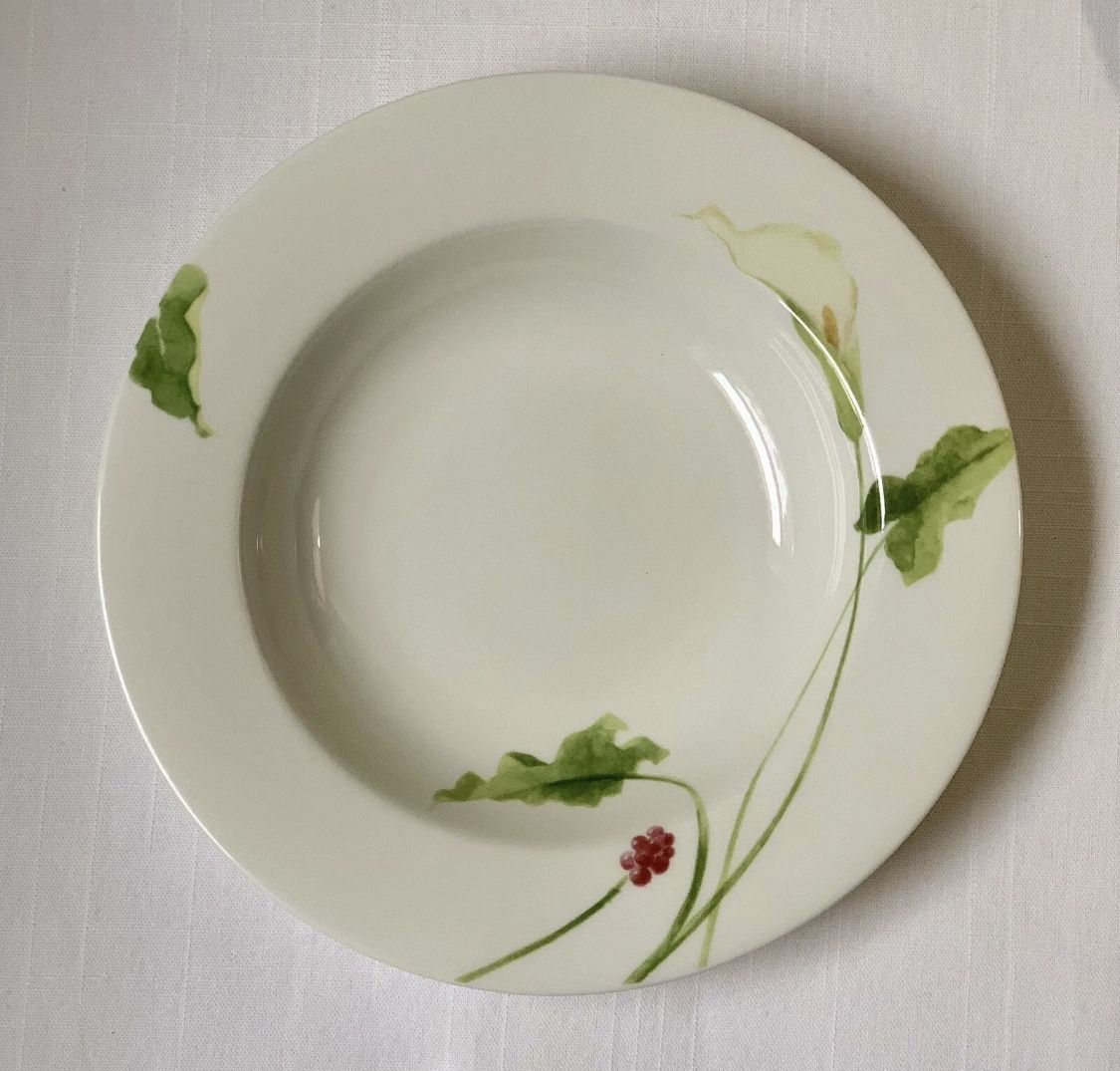 Classic Calla Lilly. Bowl Plates. Set Of 6