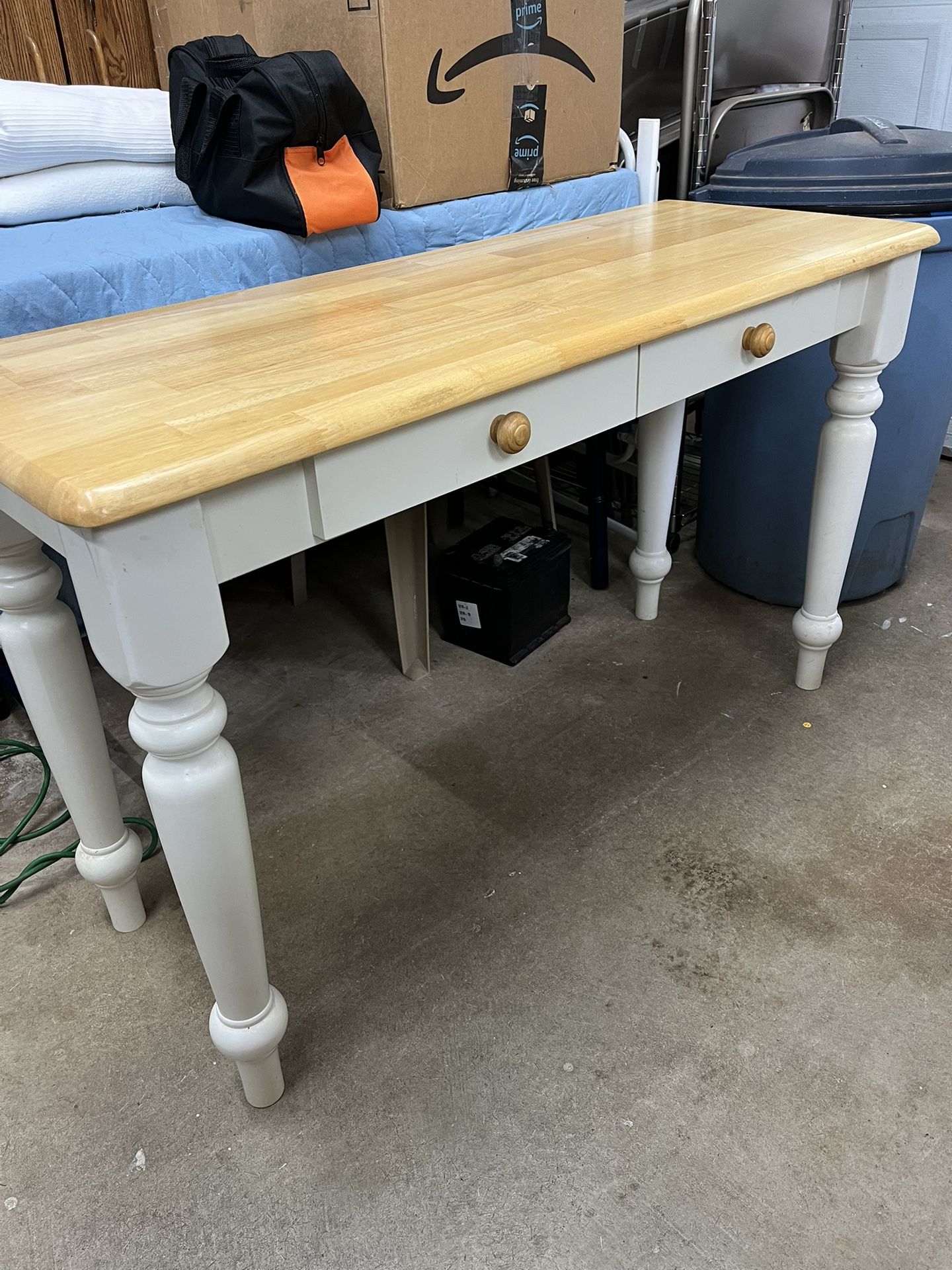 Nice heavy butcher block table/desk