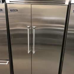 Viking 48” Stainless Steel Built In Side By Side Refrigerator 