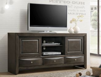 67” Grey Finish TV Stand Media Console