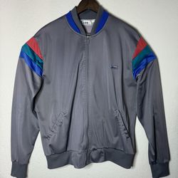 Vintage Todd 1 Track Jacket Mens XL Gray Hip Hop Breakdancing Full Zip 80s