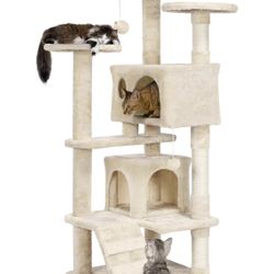 54in Cat Tree Tower Condo Furniture Scratch Post for Kittens Pet House Play