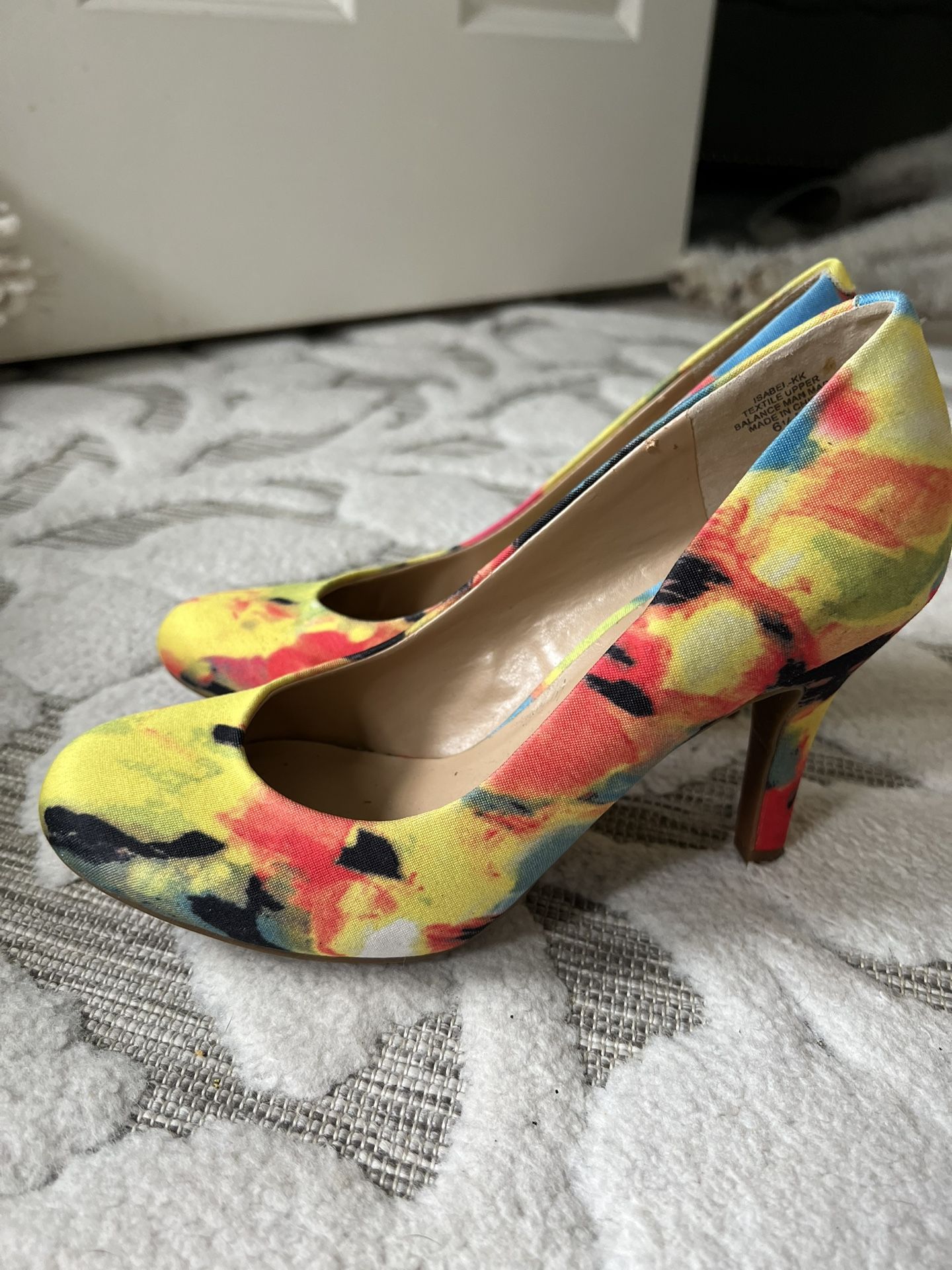 Womens High Heel Shoes Floral Pumps Size 6