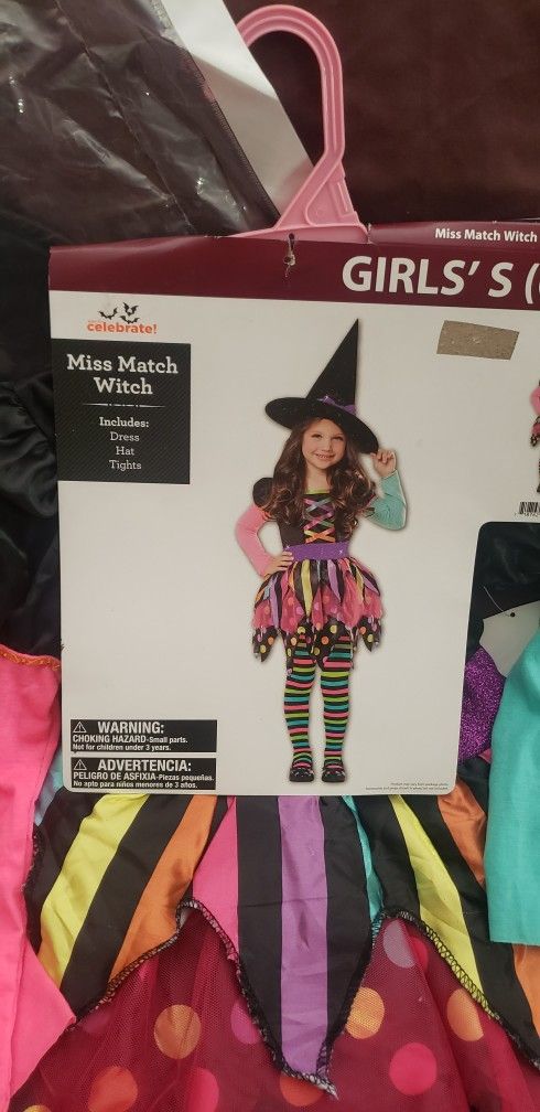 Girls Miss Match Witch Costume
