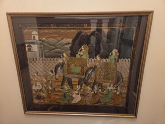 Hand Painted India Art on Fabric