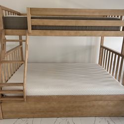 Bunk Bed: Max & Lilly Scandinavian Twin Over Full Bunk Bed With Trundle 