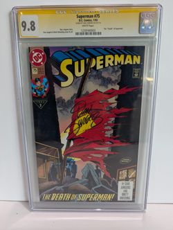 Superman #75 CGC 9.8 Signed Autograph Dan Jurgens Death Of Superman Comic