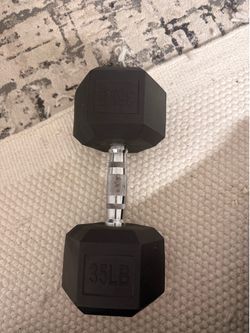 35 lb Rubber Hex Dumbbell