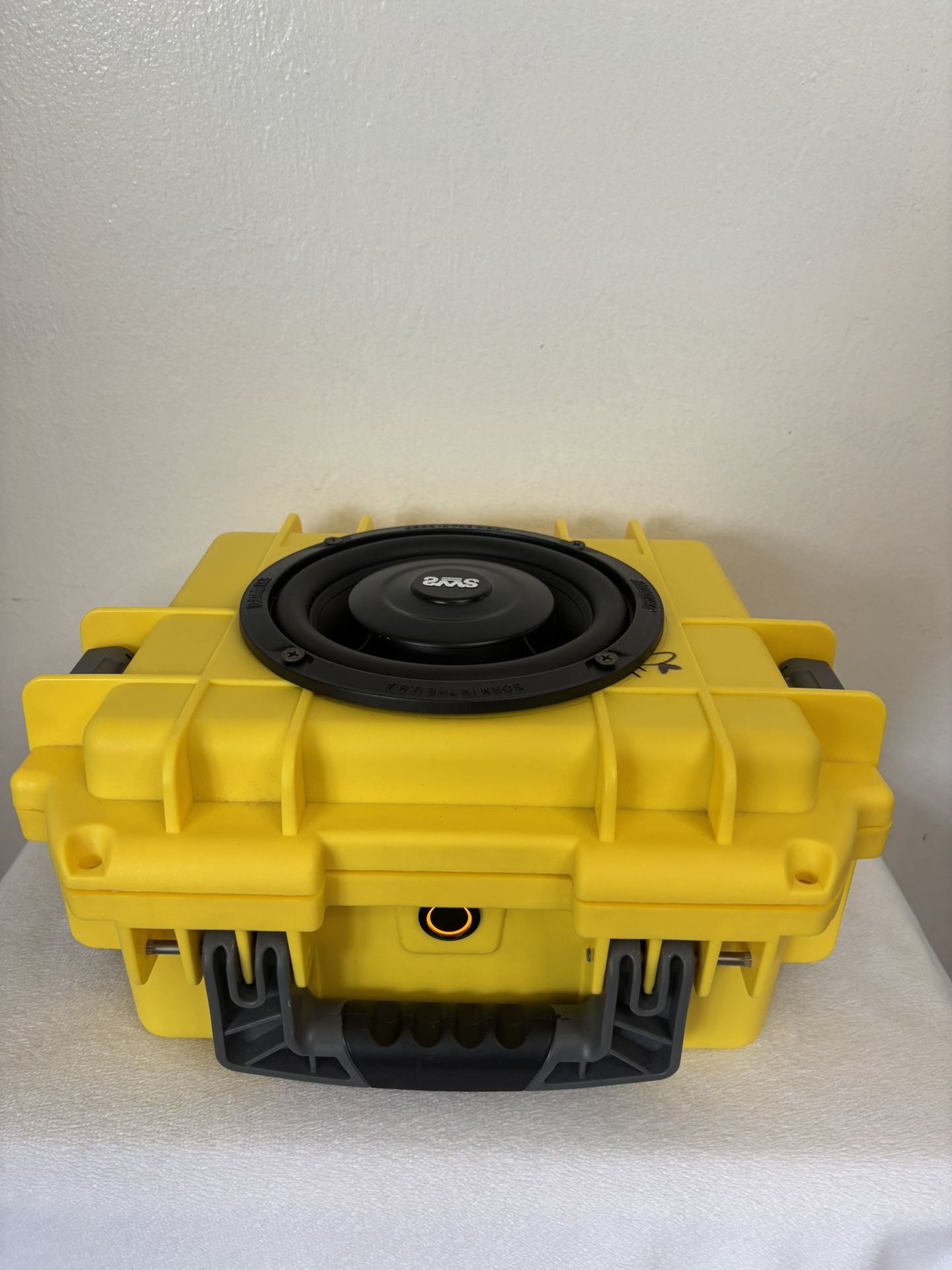 Hand Built Blue Tooth Portable Yellow Speaker Box 12 By 10