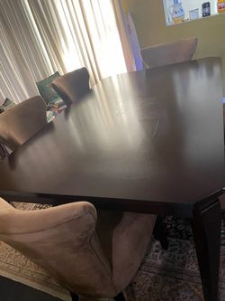 Dark Brown Dining Table with Chairs