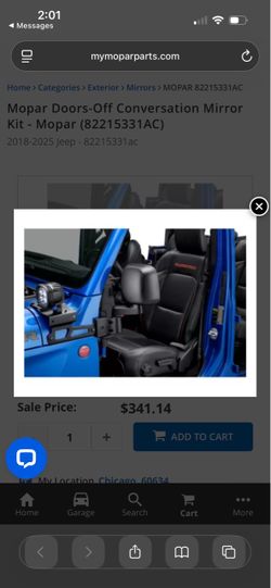 Mopar Doors-Off Mirror Kit - everything included
