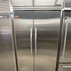 KitchenAid Stainless Steel Built In Side By Side 42” Refrigerator 