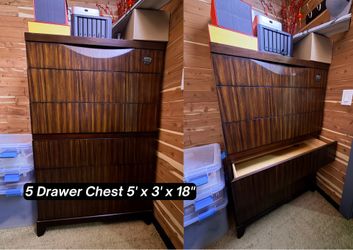 5 Drawer Chest 5' x 3' x 18"