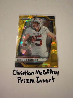 Christian McCaffrey San Francisco 49ers All-Pro RB Prizm Short Print Insert Card.
