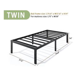 Twin Bed Frame and Mattress
