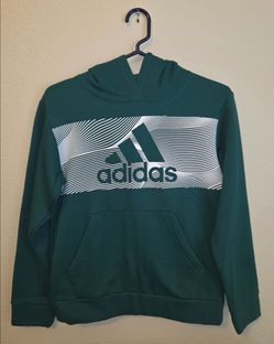 Adidas - Hoodie Sweatshirt - Youth: Medium - Cotton / Polyester - Green