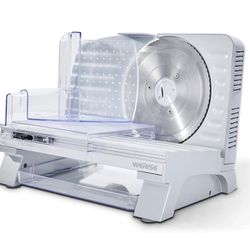 WERISE Meat Slicer Electric Deli Food Slicer for Home Use with 6.7'' Removable Stainless Steel Blade and Non-Slip Feet, Adjustable Thickness for Meat,