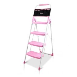 New  4 Step Ladder with Attachable Tool Bag,500 lbs Folding Step Stool with Wide Anti-Slip Pedal, Convenient Handgrip, Lightweight, Portable, Perfect 