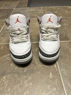 fire red jordan 3’s size 4.5