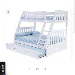 New White Bunk Bed Twin Bed Over Full Bed And Trundle 