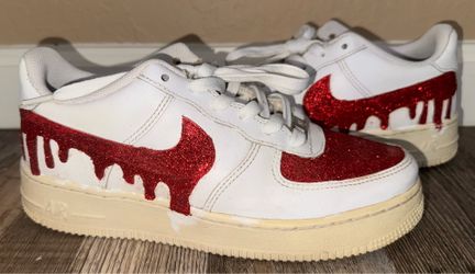 Size 6y youth Nike Air Force 1 glitter red