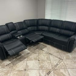 New Power 3  Recliner Sectional Couch / Free Delivery 