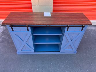 Navy Blue Barn Door Media Stand / Media Console / TV Stand / TV Console