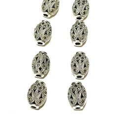 Stunning Pair of Sterling Marcasite Beads 