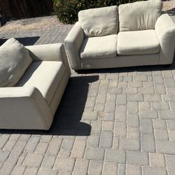 Beige Sofa and Chair Set