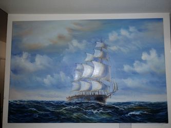 Sailing Ship in the Ocean Art frame by Rogers