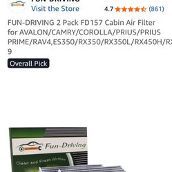 Cabin Filter Toyota 2 Pack 